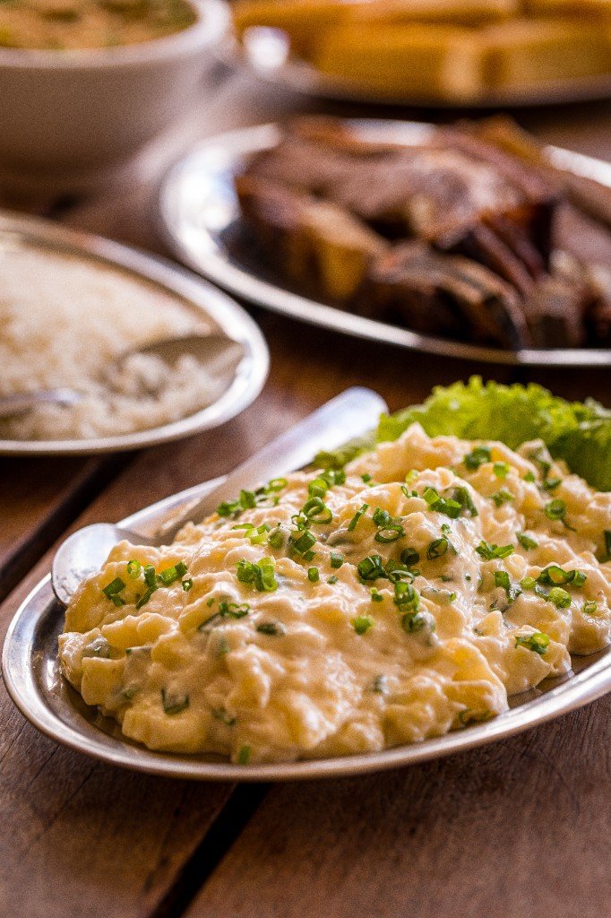 Salada de batata com cebolinha